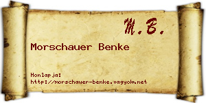 Morschauer Benke névjegykártya
